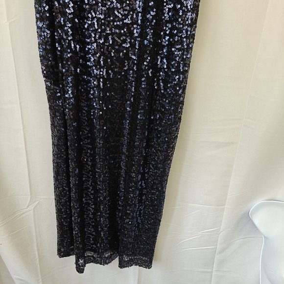 Alex Evenings NWT 2 Piece Garment Maxi Dress Black Navy Sequin Size 10 Women's - Picture 7 of 14